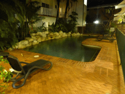 Swimming pool at the Coral Tree Inn, by night