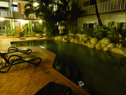Swimming pool at the Coral Tree Inn, by night