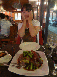 Miaomiao with Kangaroo and Wallaby meat at the Ochre Restaurant at Shields Street
