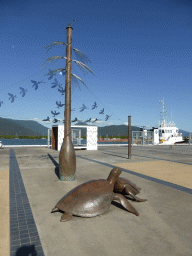 Statues of turtles at the Cairns Port