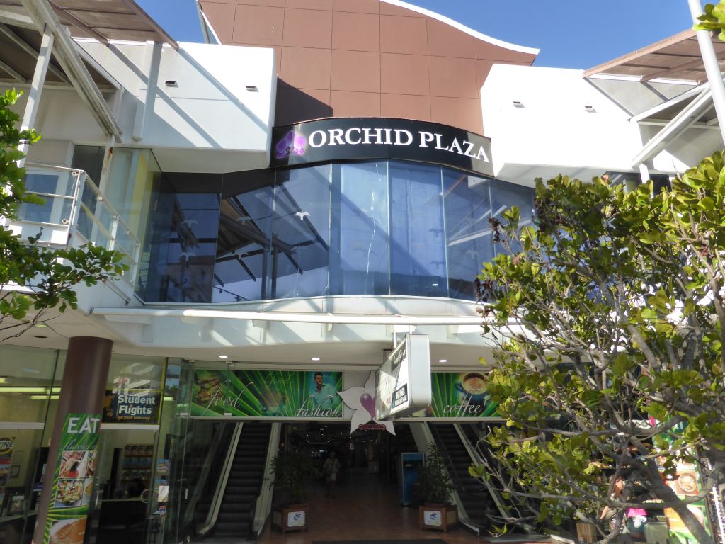Front of the Orchid Plaza shopping mall at Lake Street