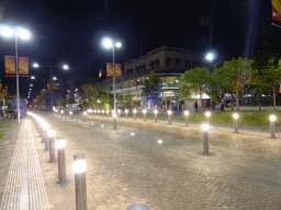 Crossing of Lake Street and Shields Street, by night