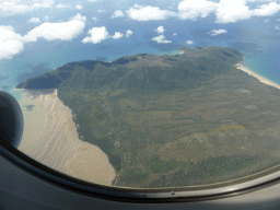 Coastline east of the Rocky Island and the Yarrabah Beach, viewed from the airplane to Sydney