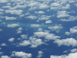 The Howie Reef of the Great Barrier Reef, viewed from the airplane to Sydney