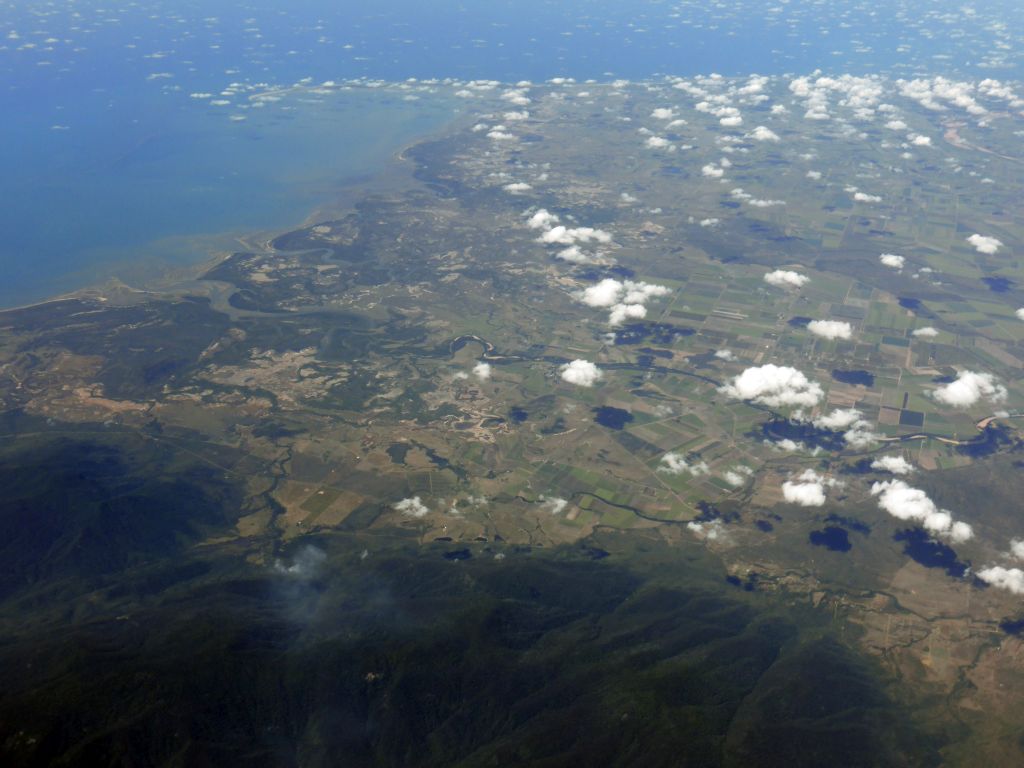 The Haughton River Estuary and surroundings, viewed from the airplane to Sydney