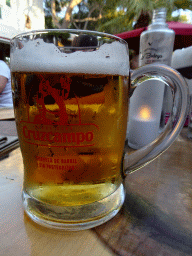 Cruzcampo beer at the La Bodega restaurant