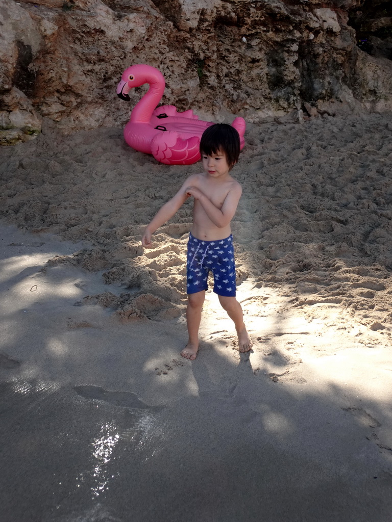 Max at the Caló d`es Pou beach