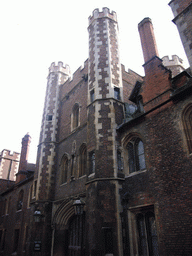 Visitors entrance of Queens` College, at Queens` Lane