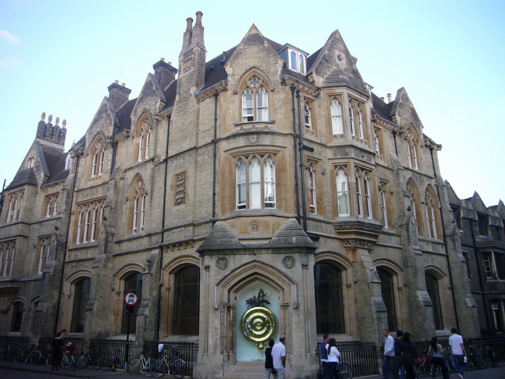 Taylor Library at Corpus Christi College, with the Corpus Clock