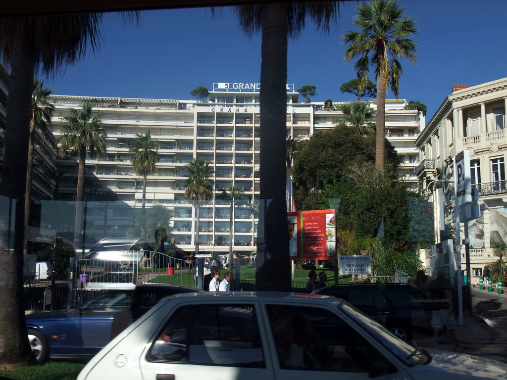 The Grand Hôtel at the Boulevard de la Croisette, viewed from the Cannes tourist train