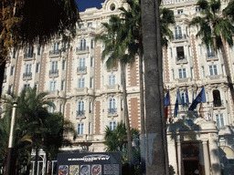 The InterContinental Carlton Cannes Hotel at the Boulevard de la Croisette, viewed from the Cannes tourist train