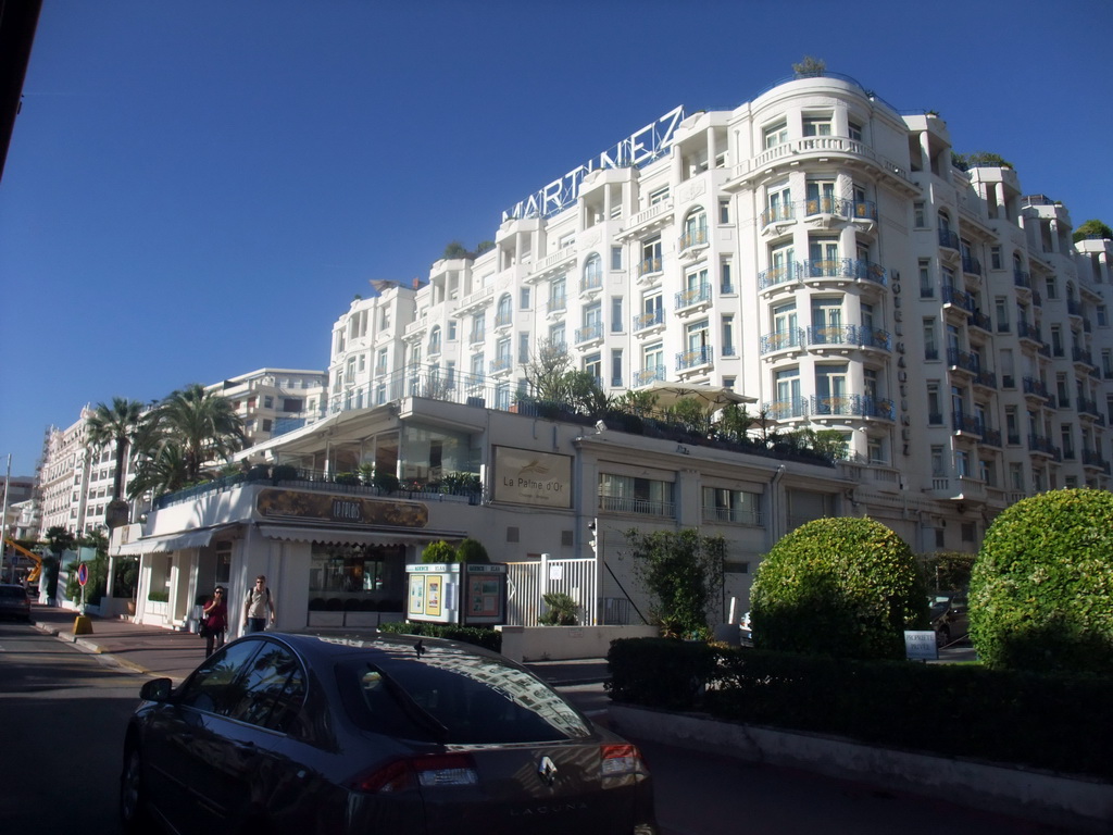 Hôtel Martinez at the Boulevard de la Croisette, viewed from the Cannes tourist train