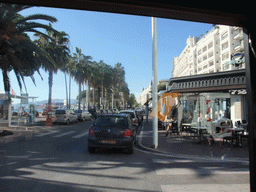 The Boulevard de la Croisette, viewed from the Cannes tourist train
