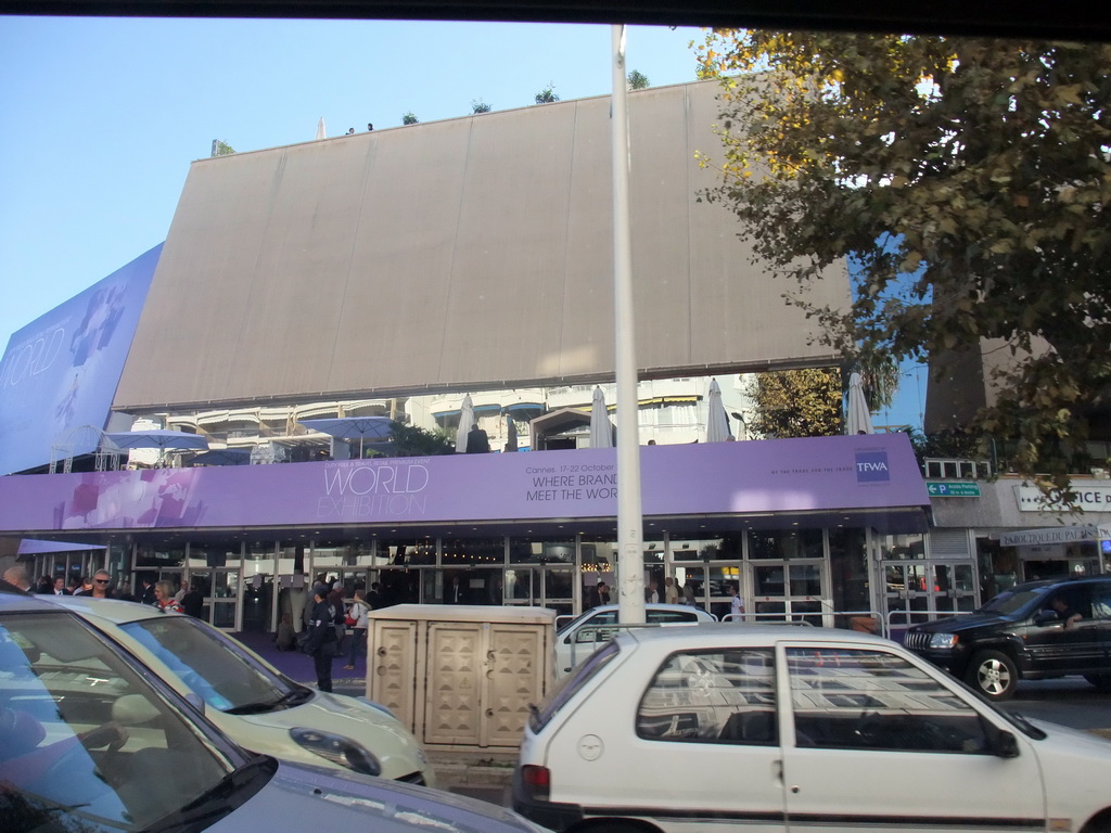 The Palais des Festivals et des Congrès, viewed from the Cannes tourist train