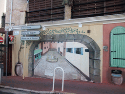 Wall painting in the Rue Louis Perrissol street, viewed from the Cannes tourist train