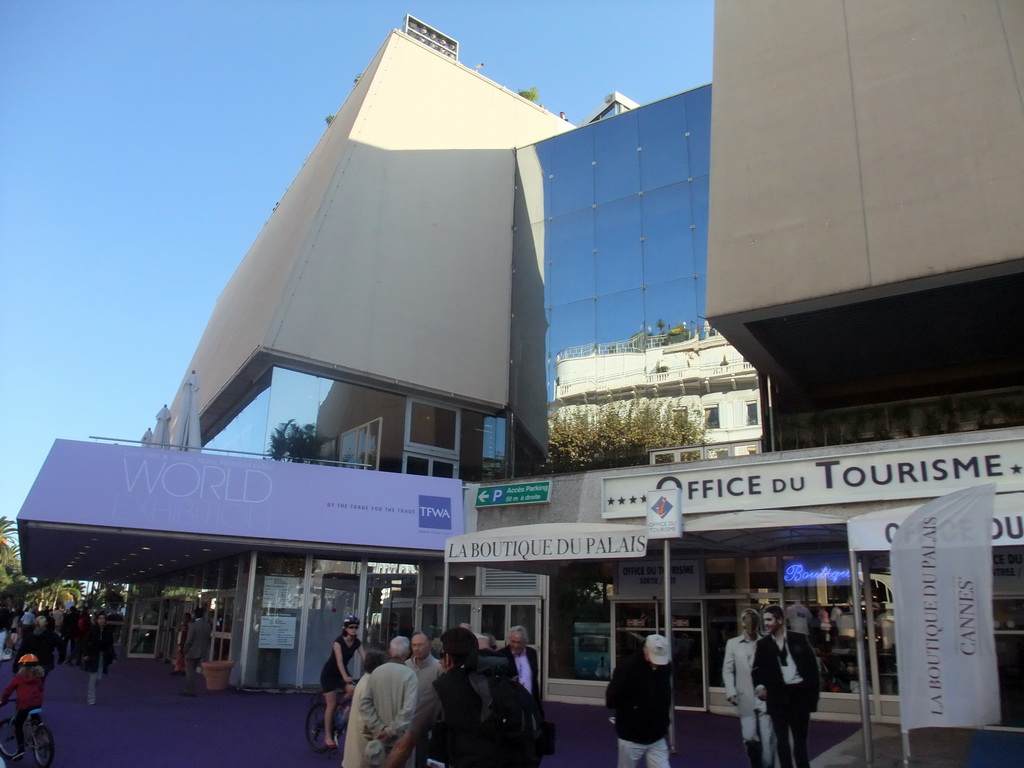 Front of the Palais des Festivals et des Congrès, viewed from the Cannes tourist train