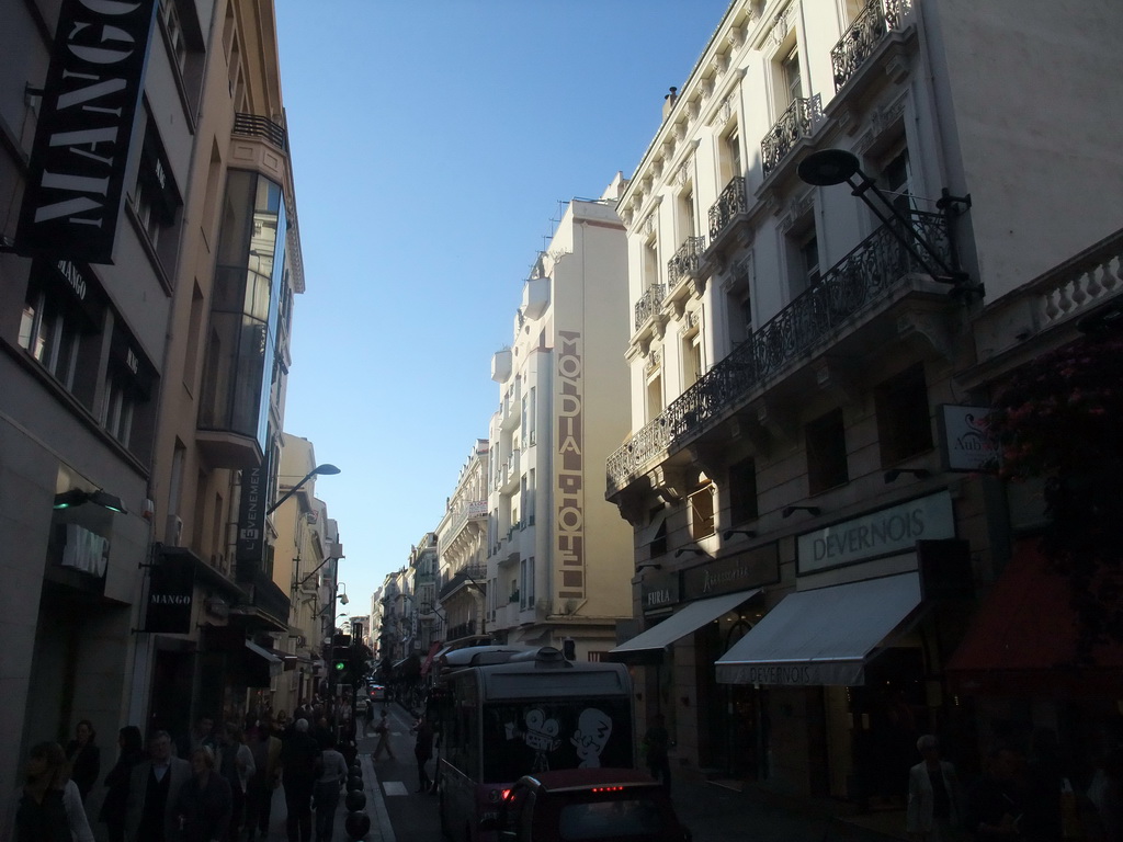 The Rue d`Antibes shopping street