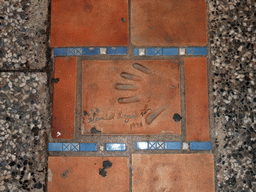 Hand print of Samuel L. Jackson at the Cannes Walk of Fame, by night