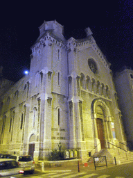 Eglise Notre Dame de Bon Voyage church, by night