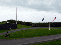 Anchor and Australian and Aboriginal flags at the Cape Otway Lighthouse site