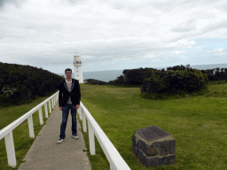 Tim with the Tribute to John Holland and the Cape Otway Lighthouse