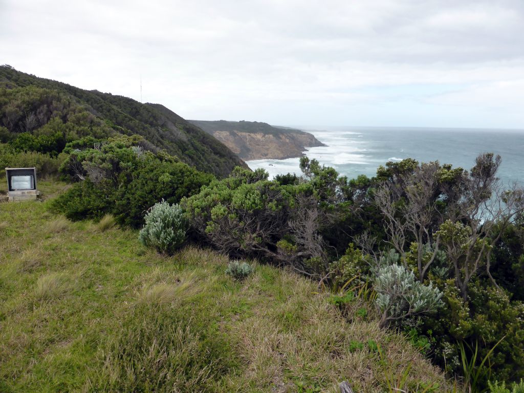 Cliffs at the coastline at the east side of the Cape Otway Lighthouse