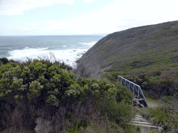 Cliffs at the coastline at the west side of the Cape Otway Lighthouse