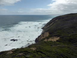 Cliffs at the coastline at the west side, viewed from the top of the Cape Otway Lighthouse