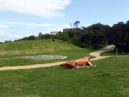 Piece of art and the World War II bunker at the west side of the Cape Otway Lighthouse site