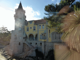 The Museu Condes de Castro Guimarães museum at the Avenida Rei Humberto II de Itália avenue, viewed from the bus from Sintra