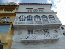 Facade of a house at the Avenida Dom Carlos I avenue, viewed from the bus to Lisbon