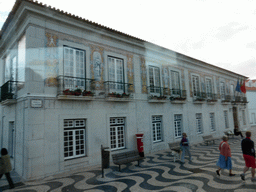 Northeast side of the Palace of the Counts of the Guard at the Praça 5 de Outubro square, viewed from the bus to Lisbon
