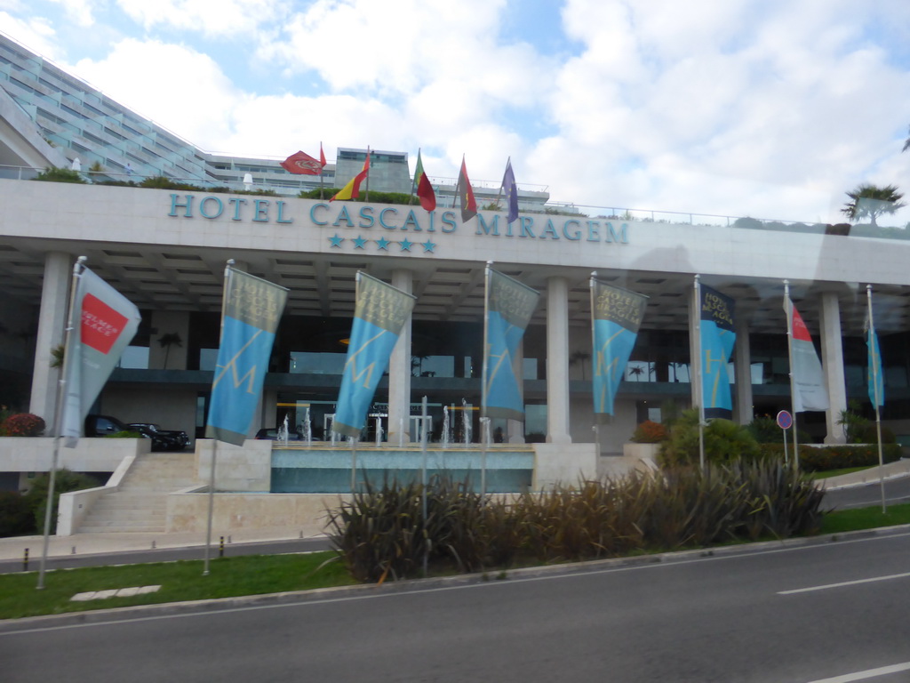 Front of the Hotel Cascais Miragem at the Avenida Marginal avenue, viewed from the bus to Lisbon