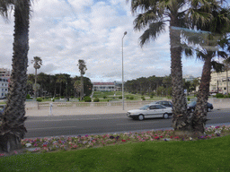 The Jardim do Estoril garden and the Casino Estoril, viewed from the bus to Lisbon on the Avenida Marginal avenue