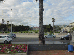 The Jardim do Estoril garden and the Casino Estoril, viewed from the bus to Lisbon on the Avenida Marginal avenue