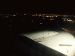 Catania and surroundings, viewed from the airplane from Amsterdam, by night