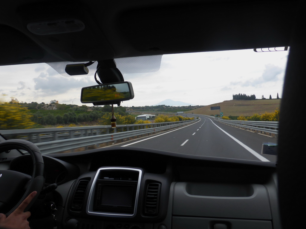 Mount Etna and surroundings, viewed from the taxi from Syracuse