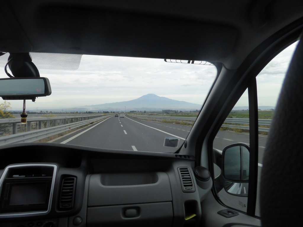 Mount Etna and surroundings, viewed from the taxi from Syracuse