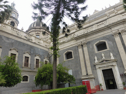 Garden and northwest side of the Cattedrale di Sant`Agata cathedral
