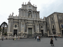 Front of the Cattedrale di Sant`Agata cathedral at the Piazza del Duomo square