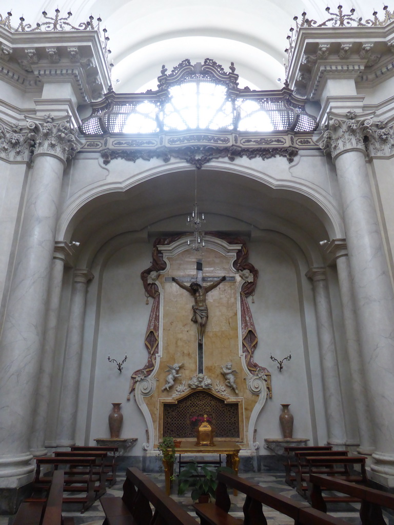 Cross at the right transept of the Chiesa della Badia di Sant`Agata church