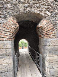 Walkway at the Greek-Roman Theatre, viewed from the Via Teatro Greco street