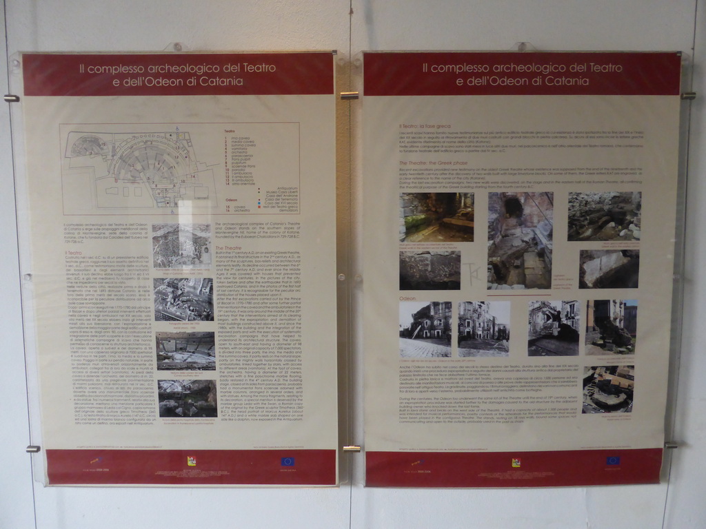 Information on the Roman Odeon and the Greek-Roman Theatre, at the entrance to the Greek-Roman Theatre