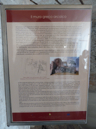 Information on the Archaic Greek Wall at the Greek-Roman Theatre