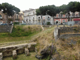 Southwest side of the moat of the Castello Ursino castle