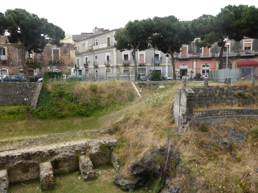 Southwest side of the moat of the Castello Ursino castle