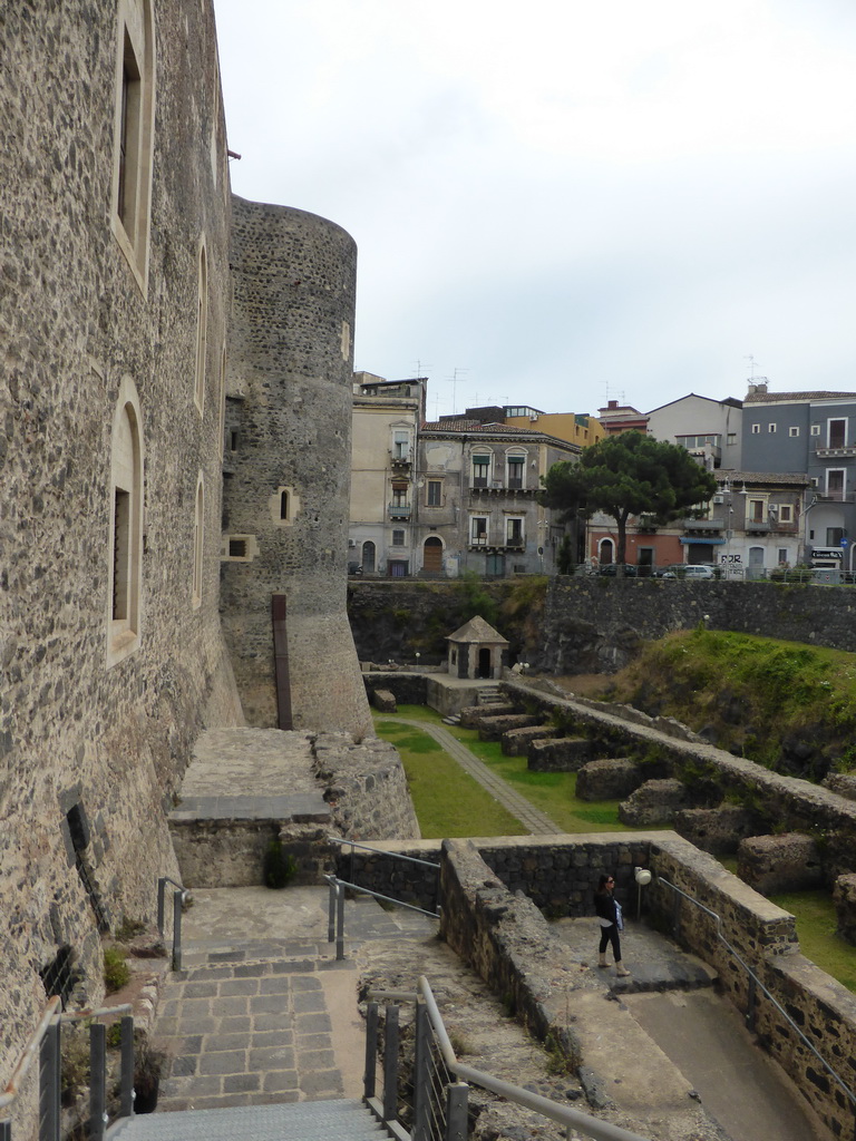 South side of the Castello Ursino castle and its moat