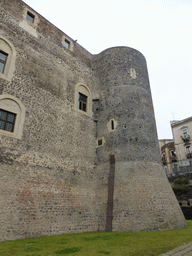 Southeast side of the Castello Ursino castle and its moat
