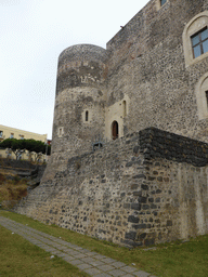 Southwest side of the Castello Ursino castle and its moat