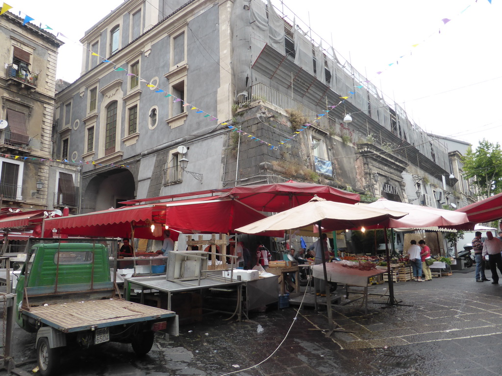 The Pescheria di Catania fish market at the Piazza Alonzo di Benedetto square
